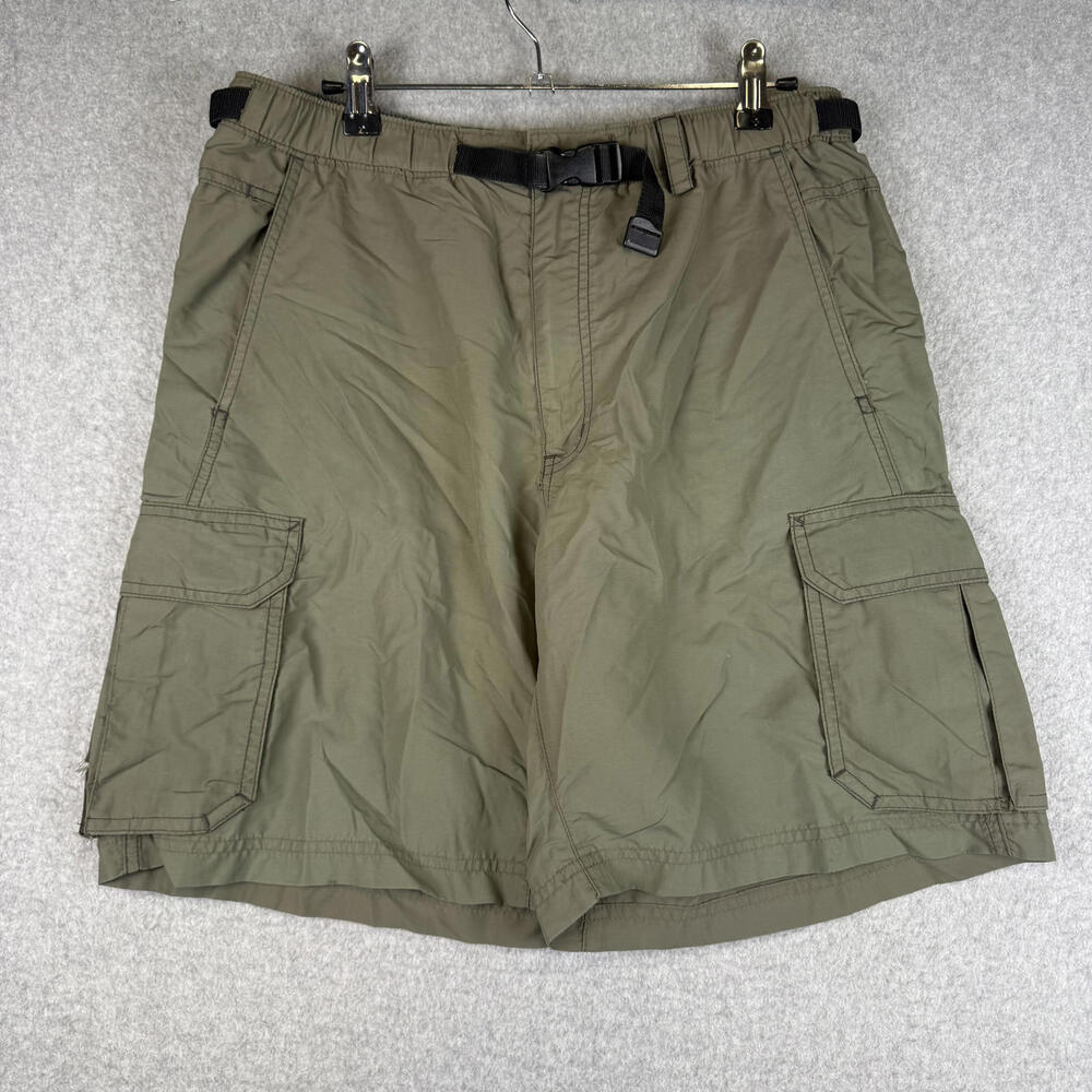 REI Men's Size Medium Tan Cargo Shorts Buckle Utility Pockets